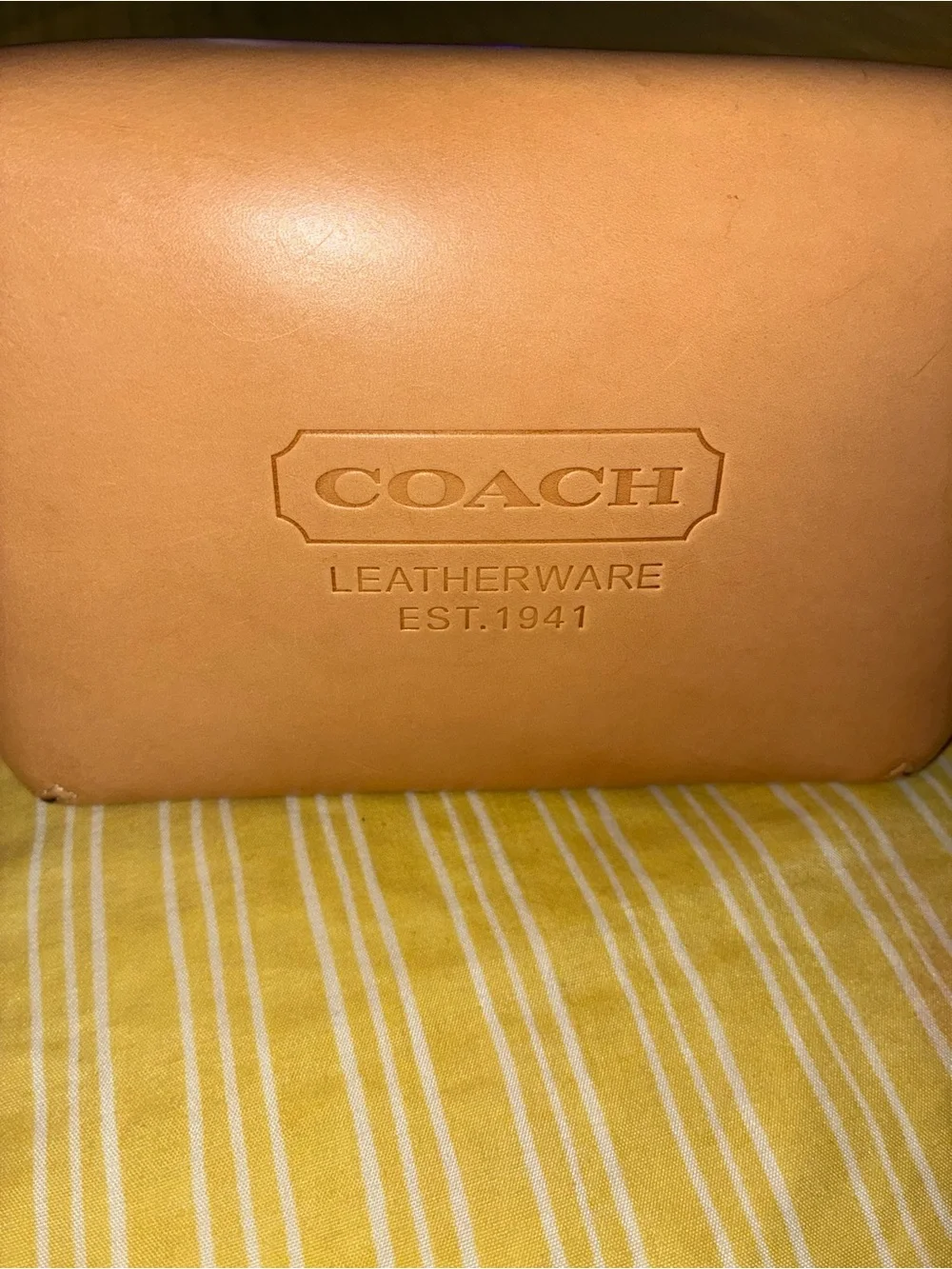 Coach Pebbled Signature  Straw Tote in Beige/Tan